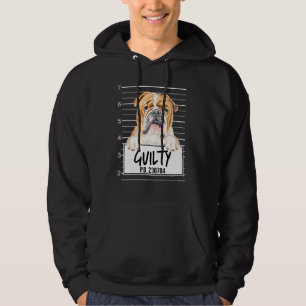 Bulldog Mugshot Guilty Dog Hoodie
