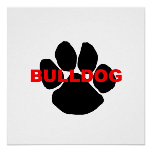 bulldog name paw poster