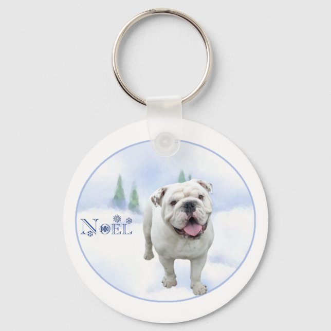Bulldog Noel Keychain (Front)