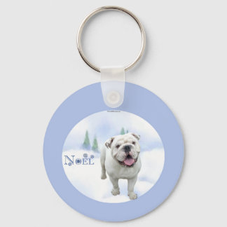 Bulldog Noel Keychain