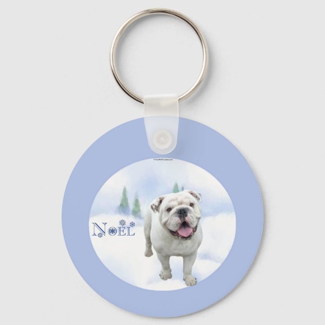 Bulldog Noel Keychain (Front)