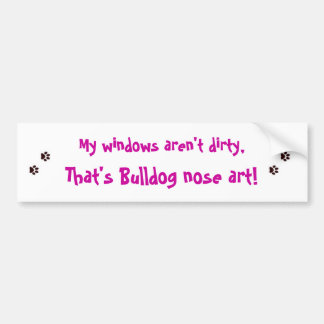 Bulldog nose art. bumper sticker
