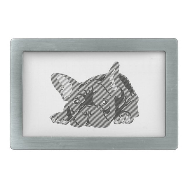 Bulldog of Lines Belt Buckle (Front)