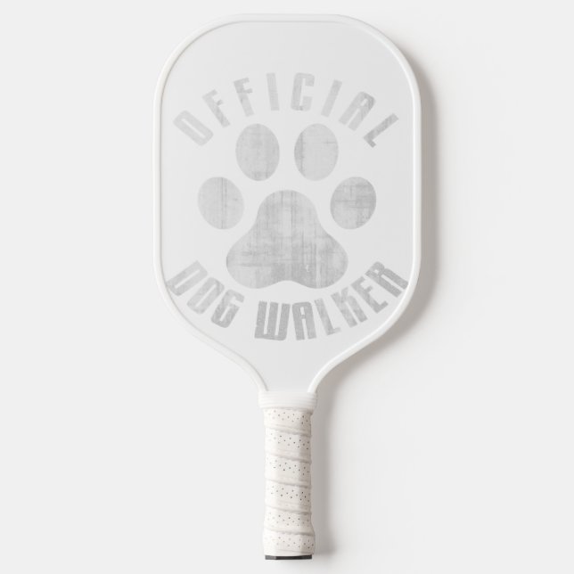 Bulldog Offical Dog Walker Cute Meme Bulldog Paw Pickleball Paddle (Front)