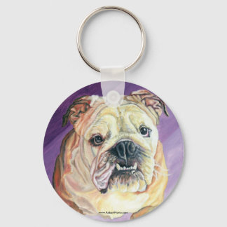 Bulldog Oil Painting Key Chain