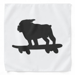Bulldog on a skateboard - Choose background color Bandana