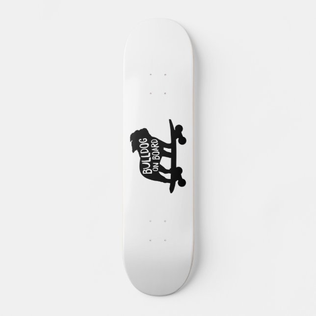 Bulldog on Board | Skateboarding Dog Silhouette (Front)