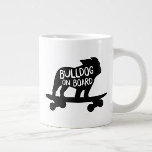 Bulldog on Board   Skateboarding Dog Silhouette Giant Coffee Mug