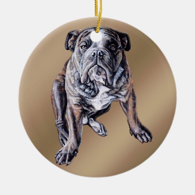 Bulldog Ornament Personalized English Bulldog Gift (Front)