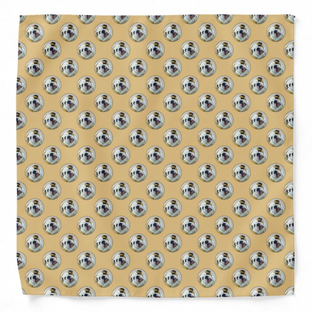Bulldog Painting - Cute Original Dog Art Bandana (Front)