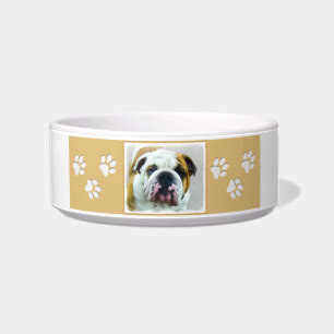 Bulldog Painting - Cute Original Dog Art Bowl