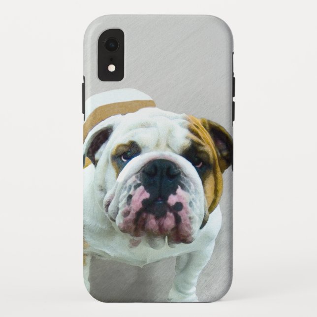 Bulldog Painting - Cute Original Dog Art Case-Mate iPhone Case (Back)