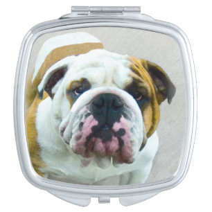 Bulldog Painting - Cute Original Dog Art Compact Mirror