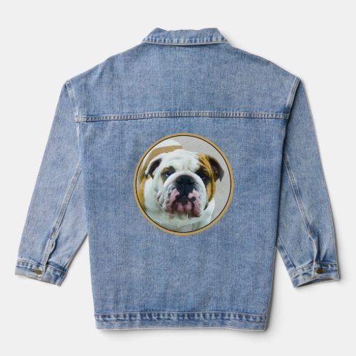 Bulldog Painting _ Cute Original Dog Art Denim Jacket