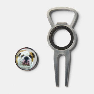 Bulldog Painting - Cute Original Dog Art Divot Tool