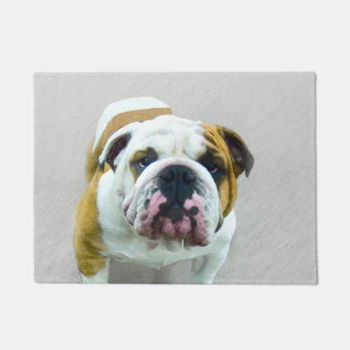 Bulldog Painting _ Cute Original Dog Art Doormat