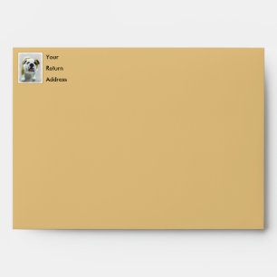 Bulldog Painting - Cute Original Dog Art Envelope
