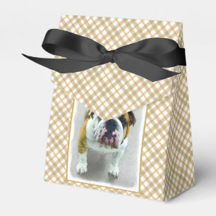 Bulldog Painting - Cute Original Dog Art Favor Boxes