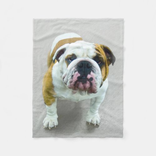 Bulldog Painting _ Cute Original Dog Art Fleece Blanket