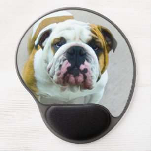 Bulldog Painting - Cute Original Dog Art Gel Mouse Pad