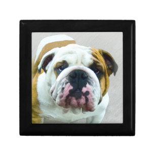 Bulldog Painting - Cute Original Dog Art Gift Box