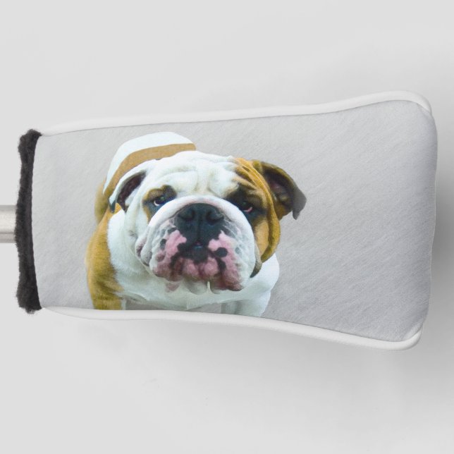 Bulldog Painting - Cute Original Dog Art Golf Head Cover (Front)