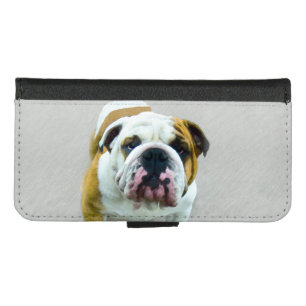 Bulldog Painting - Cute Original Dog Art iPhone 8/7 Wallet Case