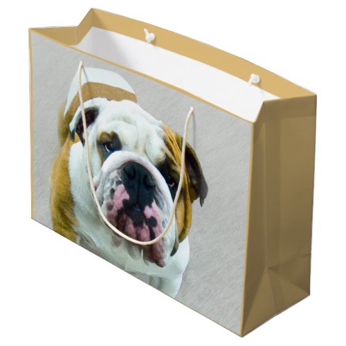 Bulldog Painting _ Cute Original Dog Art Large Gift Bag