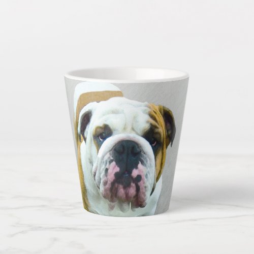 Bulldog Painting _ Cute Original Dog Art Latte Mug