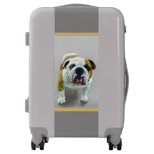 Bulldog Painting - Cute Original Dog Art Luggage (Front)