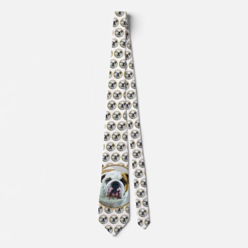 Bulldog Painting _ Cute Original Dog Art Neck Tie