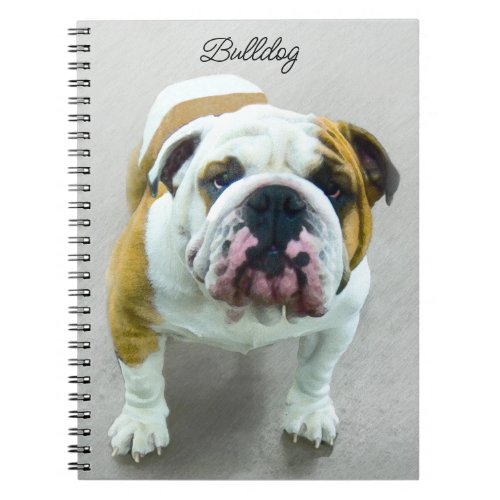 Bulldog Painting _ Cute Original Dog Art Notebook