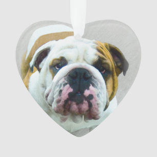 Bulldog Painting - Cute Original Dog Art Ornament
