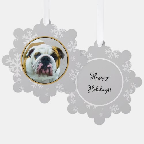 Bulldog Painting _ Cute Original Dog Art Ornament Card