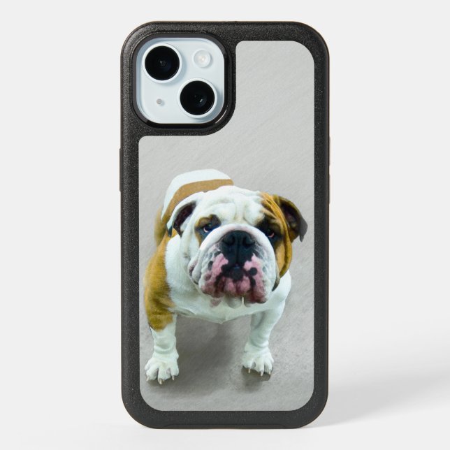 Bulldog Painting - Cute Original Dog Art OtterBox iPhone 15 Case (Back)