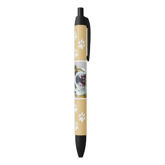 Bulldog Painting - Cute Original Dog Art Pen (Bottom (Vertical))