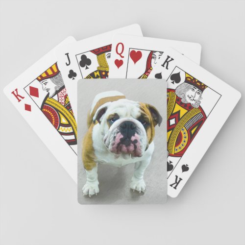 Bulldog Painting _ Cute Original Dog Art Playing Cards