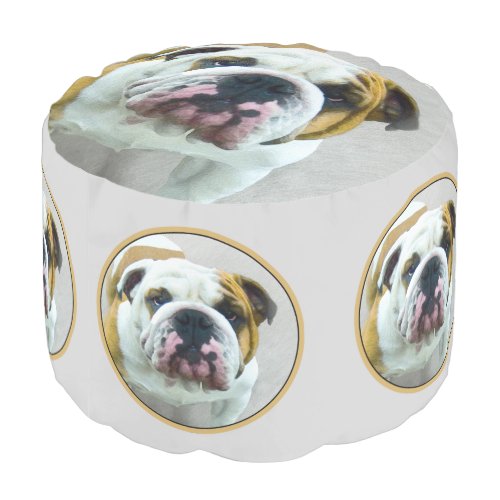 Bulldog Painting _ Cute Original Dog Art Pouf