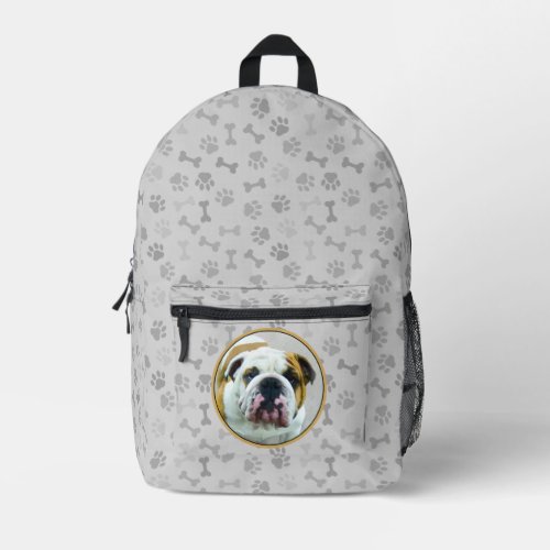 Bulldog Painting _ Cute Original Dog Art Printed Backpack