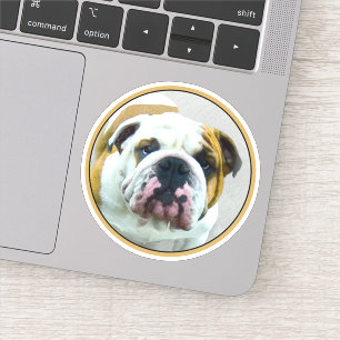 Bulldog Painting - Cute Original Dog Art Sticker