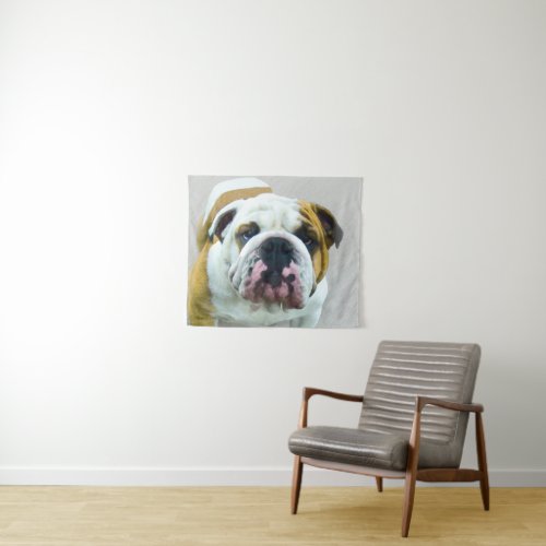 Bulldog Painting _ Cute Original Dog Art Tapestry