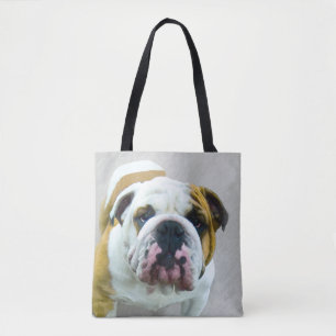 Bulldog Painting - Cute Original Dog Art Tote Bag