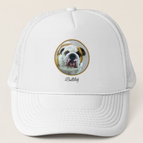 Bulldog Painting _ Cute Original Dog Art Trucker Hat
