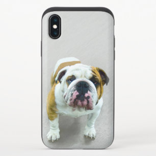 Bulldog Painting - Cute Original Dog Art iPhone X Slider Case