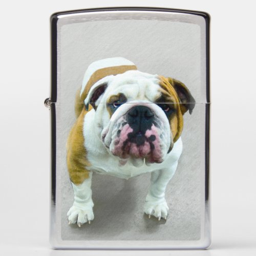 Bulldog Painting _ Cute Original Dog Art Zippo Lighter