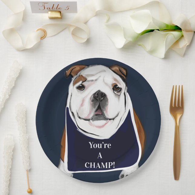 BULLDOG  PAPER PLATES (Wedding)