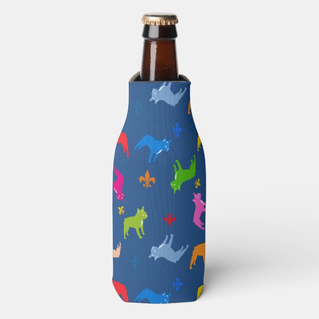 Bulldog Pattern Bottle Cooler (Bottle Front)