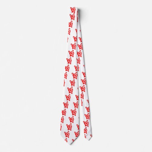 Bulldog Pattern Neck Tie