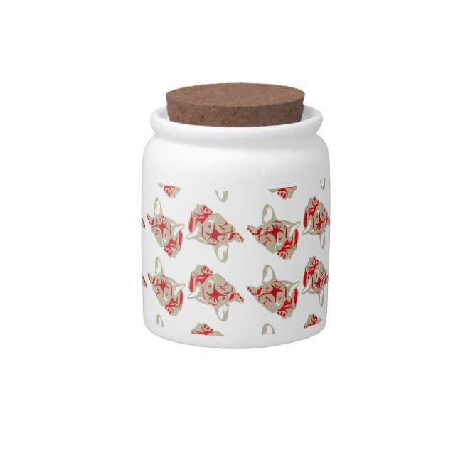 Bulldog Patterns Candy Jar (Front)