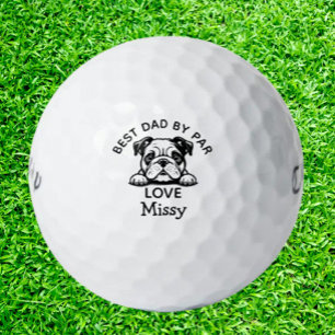 Bulldog Peeking Puppy Customize Golf Balls